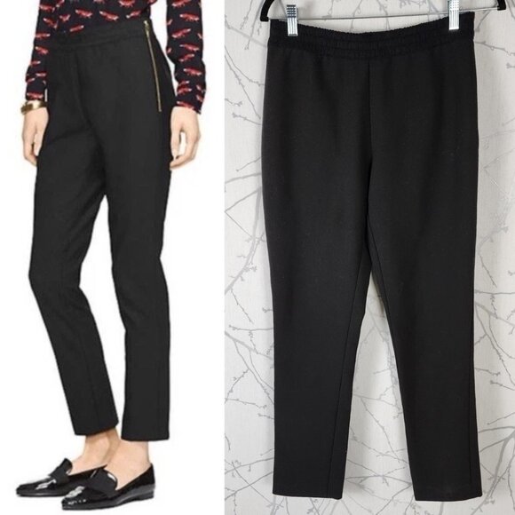 kate spade Pants - Kate Spade Black Ponte Knit High Rise Side Zip Slim Leg Pants